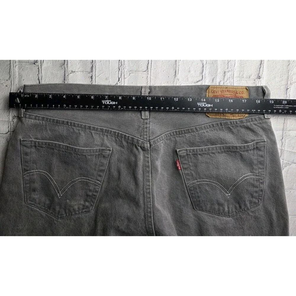 Vintage Levis 501xx Mens 38x34 Straight Leg Button Fly Gray Jeans Made in Mexico